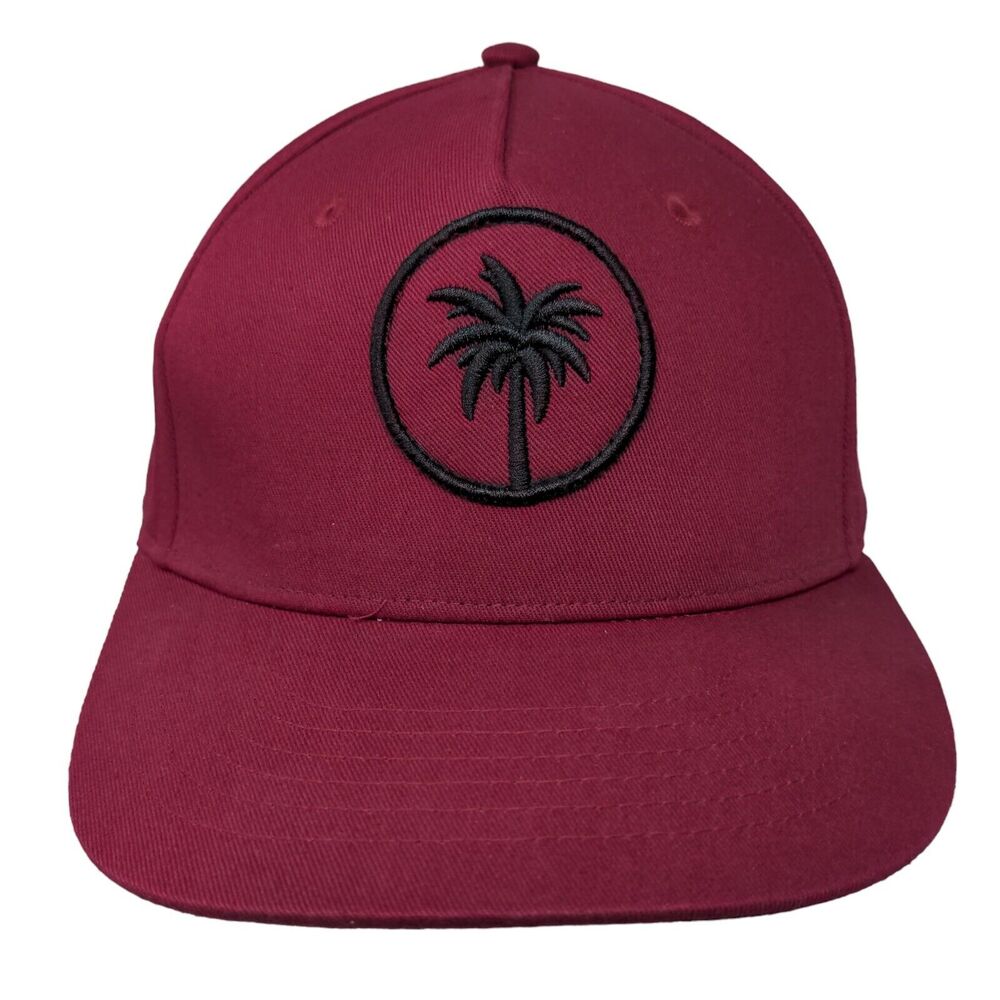 Palm Tree Snapback Hat Red One Size Embroidered Adjustable Dreamland